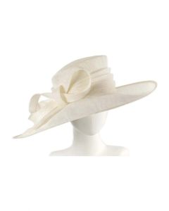 Max Alexander Wide Brim Sinamay Racing Hat MA900C in Cream